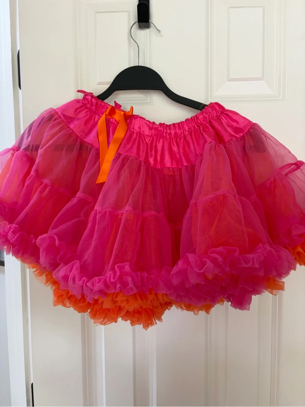 Pink and orange girls ruffled skirt tutu